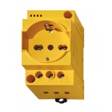 7U.00.8.230.0012, Розетки для электрических шкафов; тип Schuko + Bipasso 10/16 A; категория защиты IP 20; опции – LED; цвет желтый