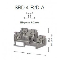 312029, Пружинная клемма серии  SRD 4-F2D-A (Серый) (упак 50 шт)