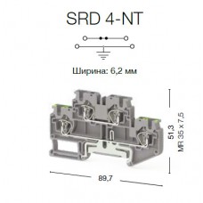 312089, Пружинная клемма серии  SRD 4-NT (Серый)  (упак 50 шт)