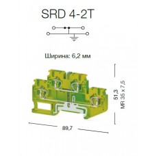337200, Пружинная клемма серии  SRD 4-2T (Желто-Зеленый) Земля (упак 50 шт)